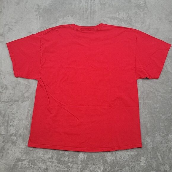 Reebok Men T-Shirt Size XXL No Tag Spell Out Red Heavyweight Cotton Short Sleeve - Picture 4 of 7